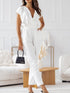 Surplice Cap Sleeve Tie Waist Jumpsuit - Odaingerous